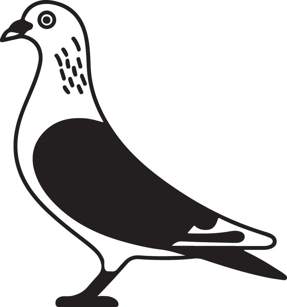 Simple Bird line art with white background vector