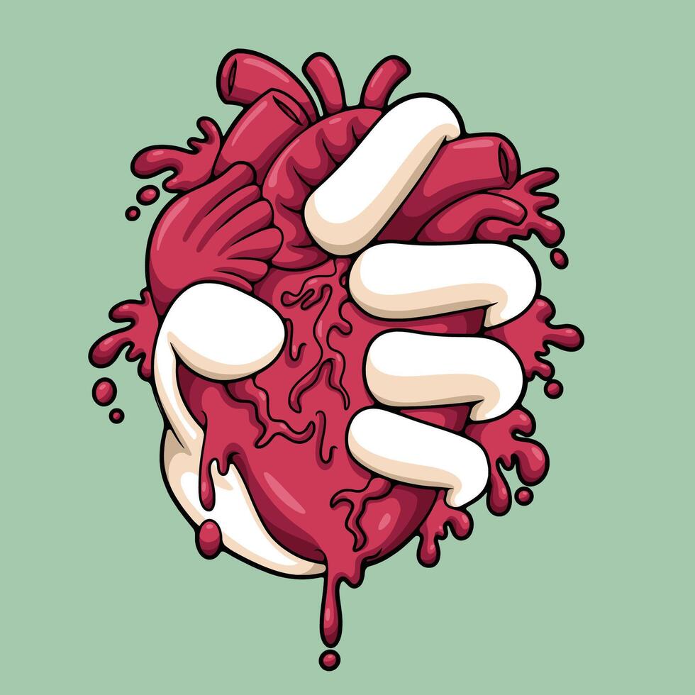 hand holding heart illustration vector