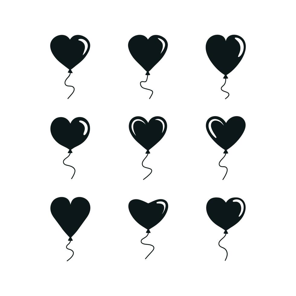 Heart-shaped Balloons, Festive and Simple Design for Various Uses vector