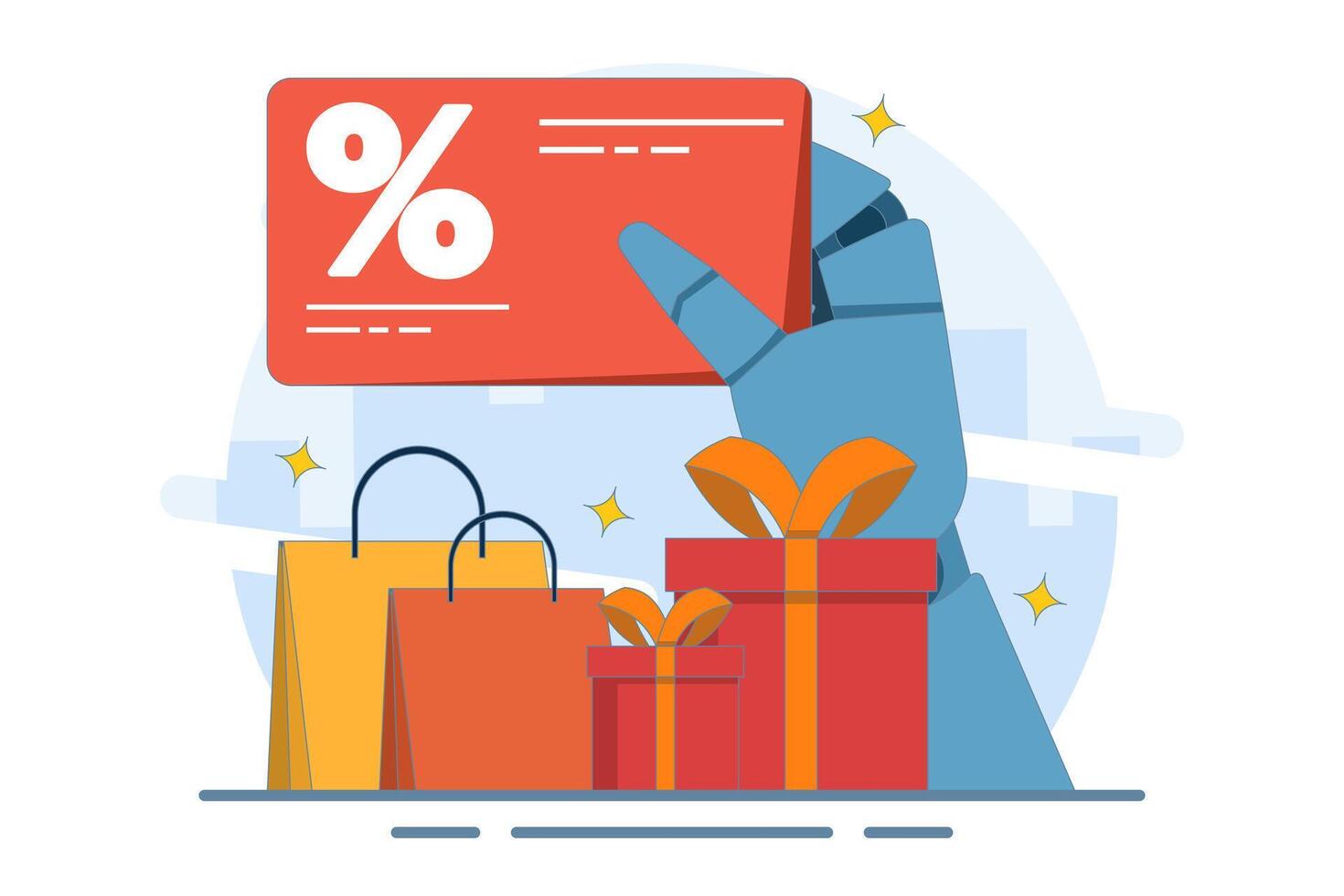 Cashback and customer loyalty program concept and shopping discount vouchers. Get online rewards and awards. Get rewards, discounts, cashback for shopping. Online awards. Flat illustration. vector