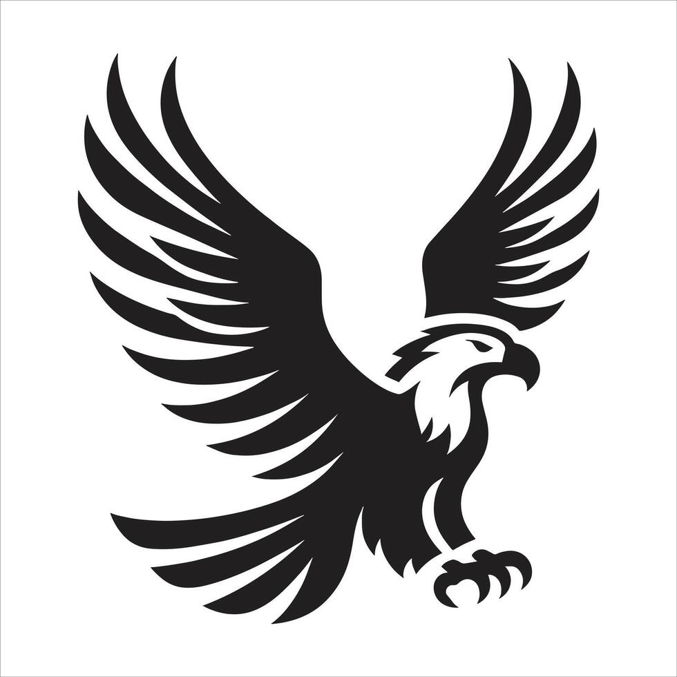 Eagle silhouette on white background vector
