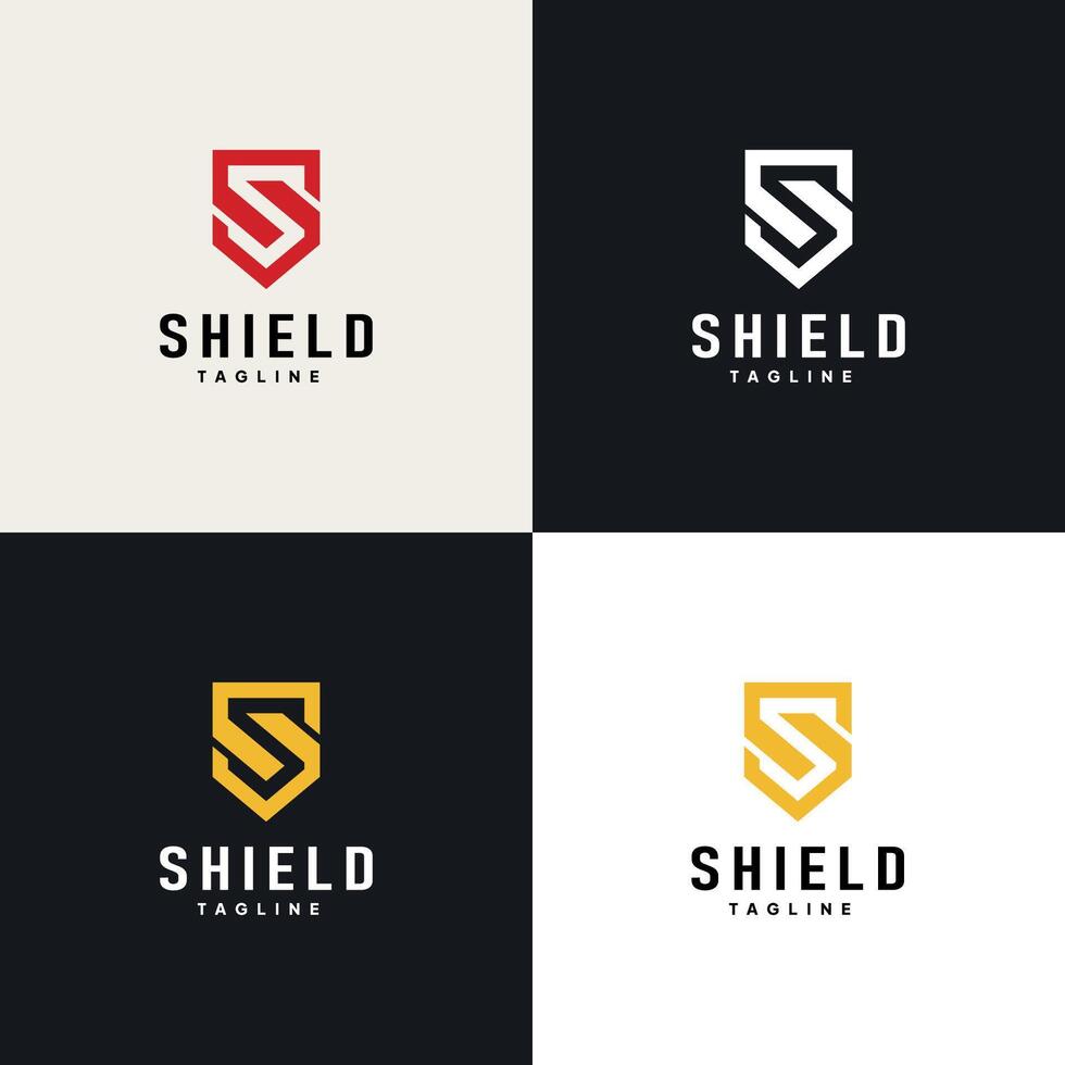 Minimalist initial letter s shield secure modern logo vector