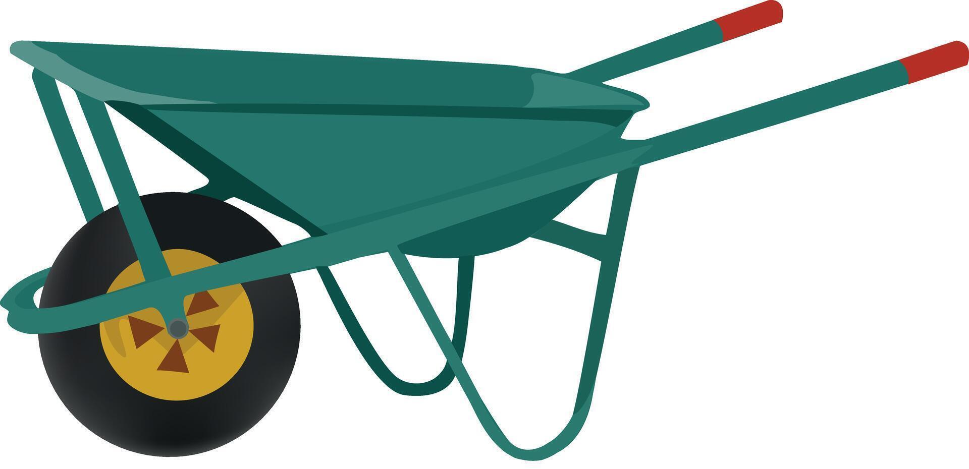 wheelbarrow tool with wheel for transporting material vector