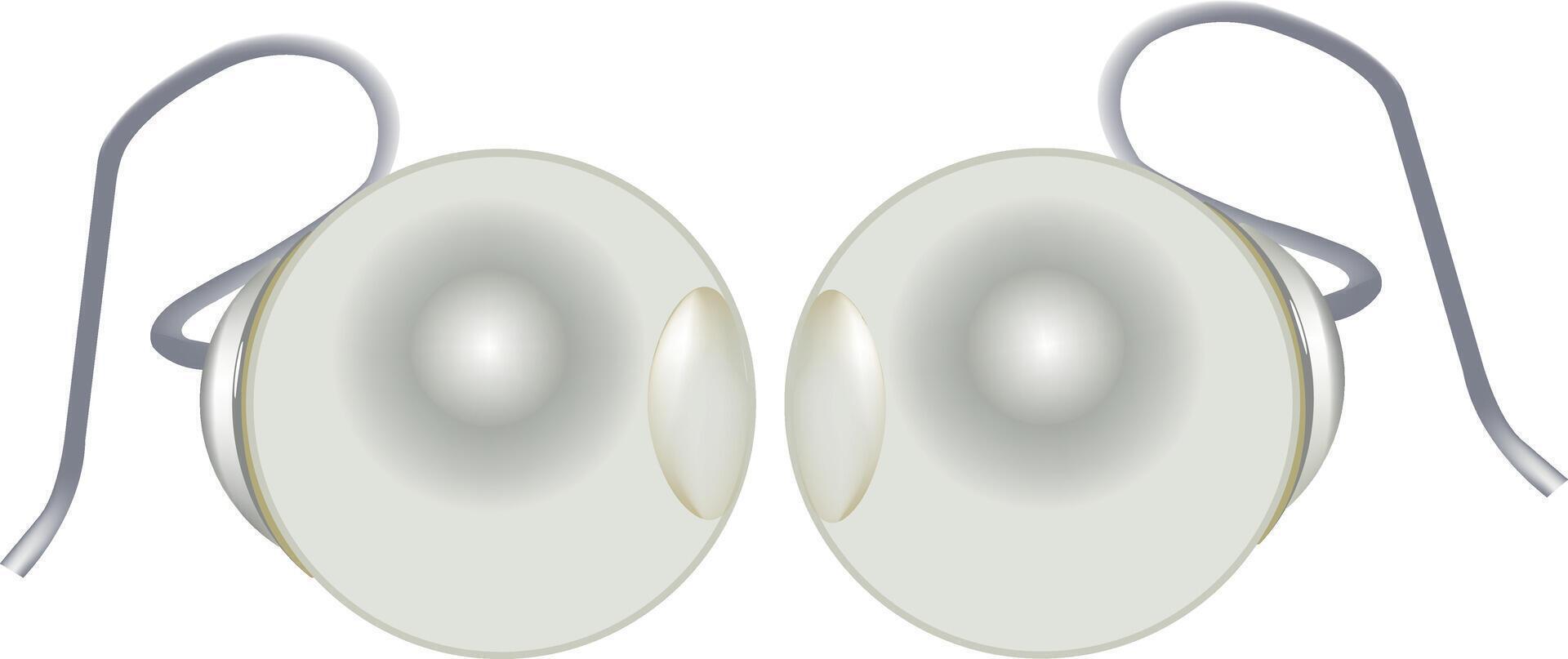 Two feminine earrings with an elegant design vector