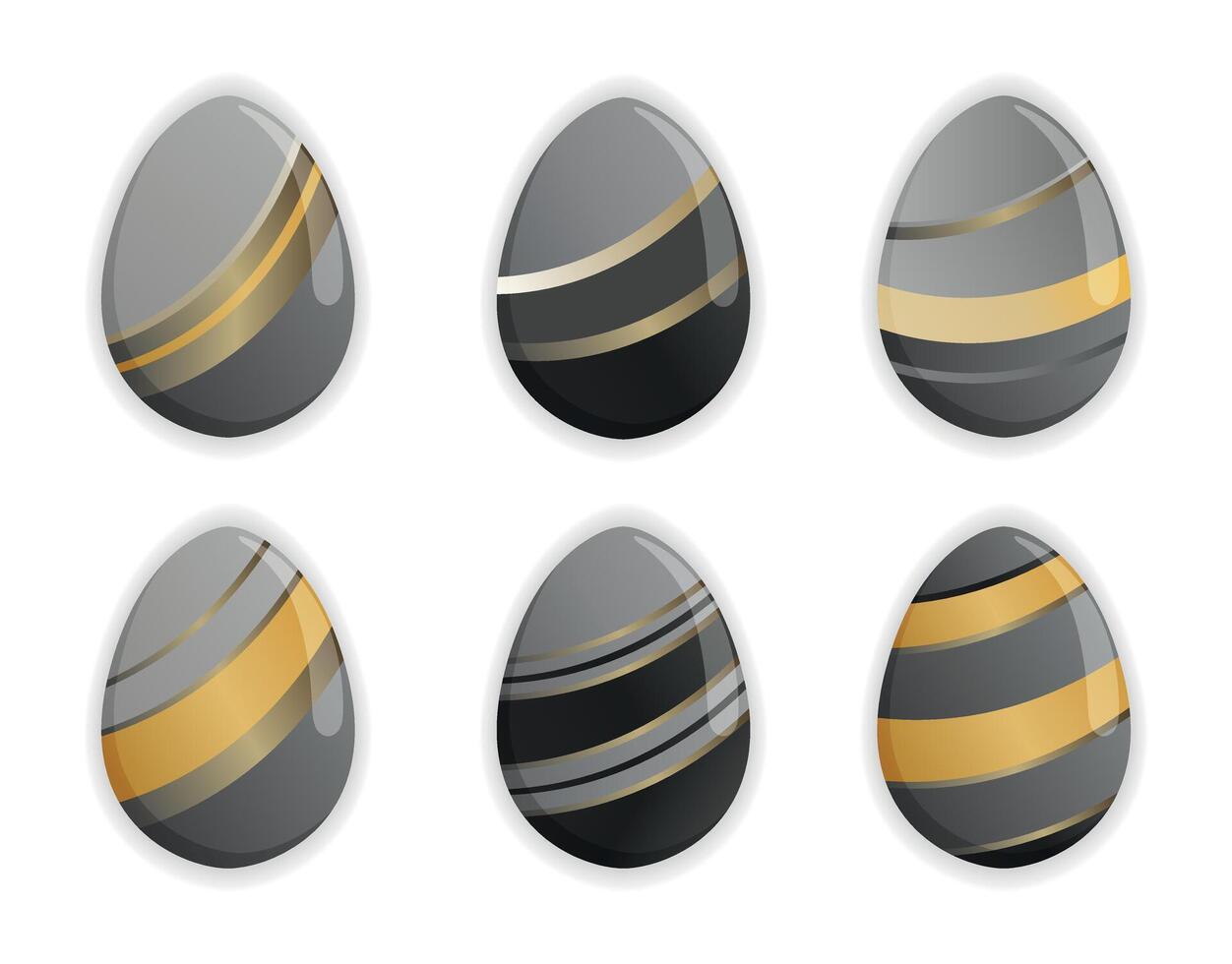 Glossy Decorated Striped Easter Eggs vector