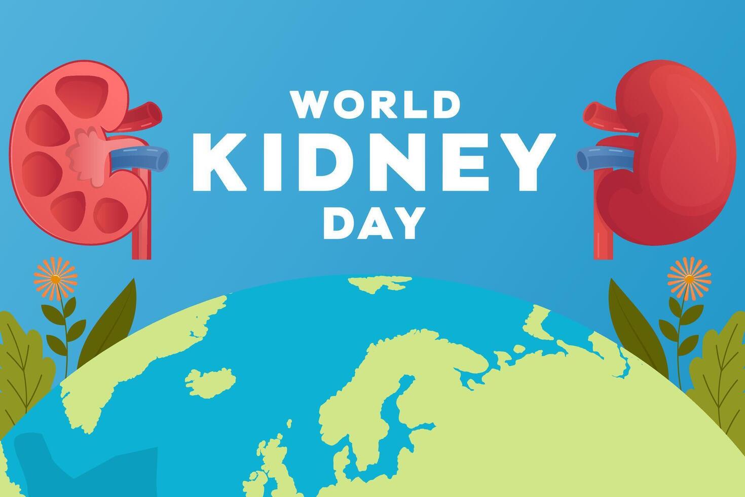world kidney day background illustration in gradient vector