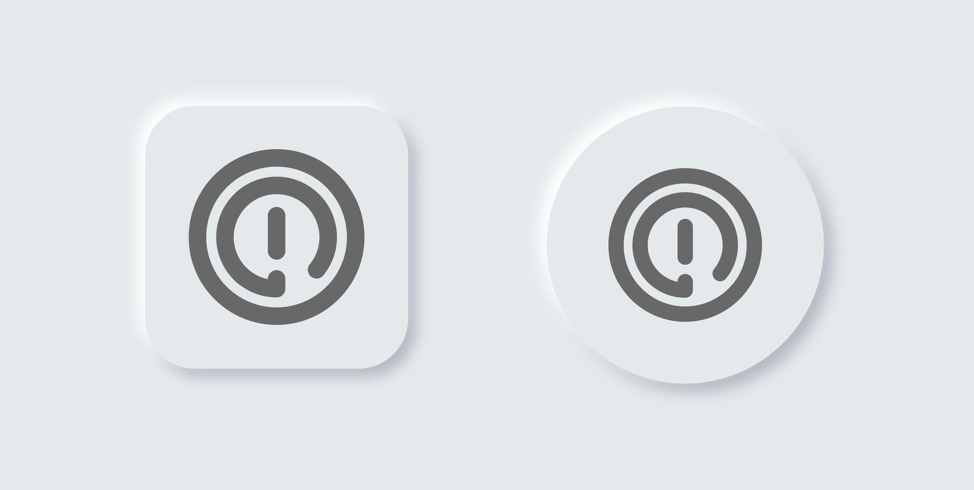 Two white buttons with an email and an q symbol vector
