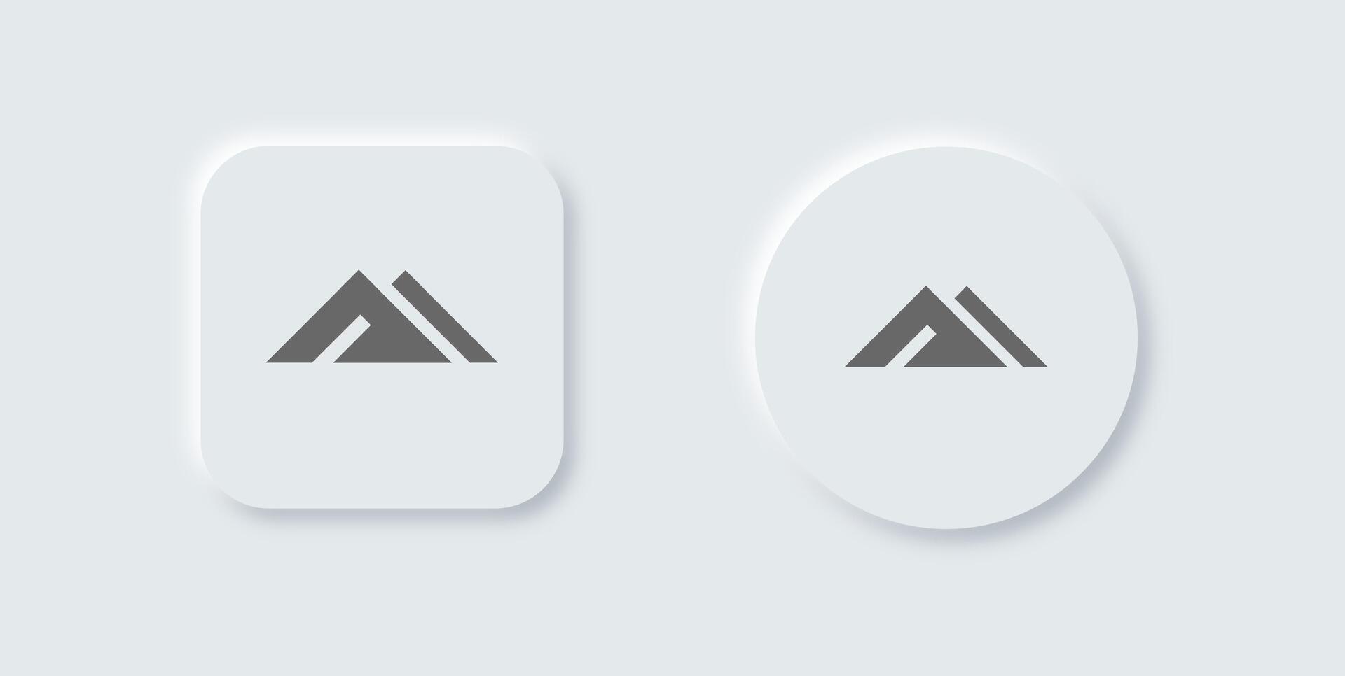 Two white buttons with the logo of an a vector
