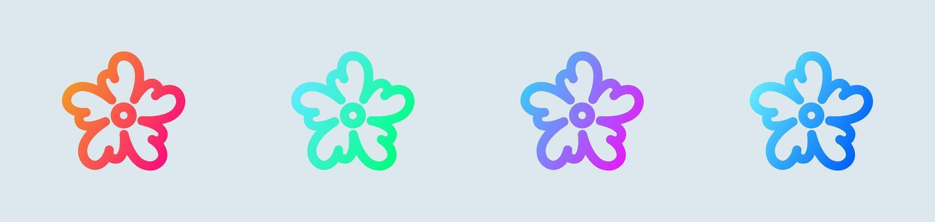 Four different colored flowers in different shapes vector