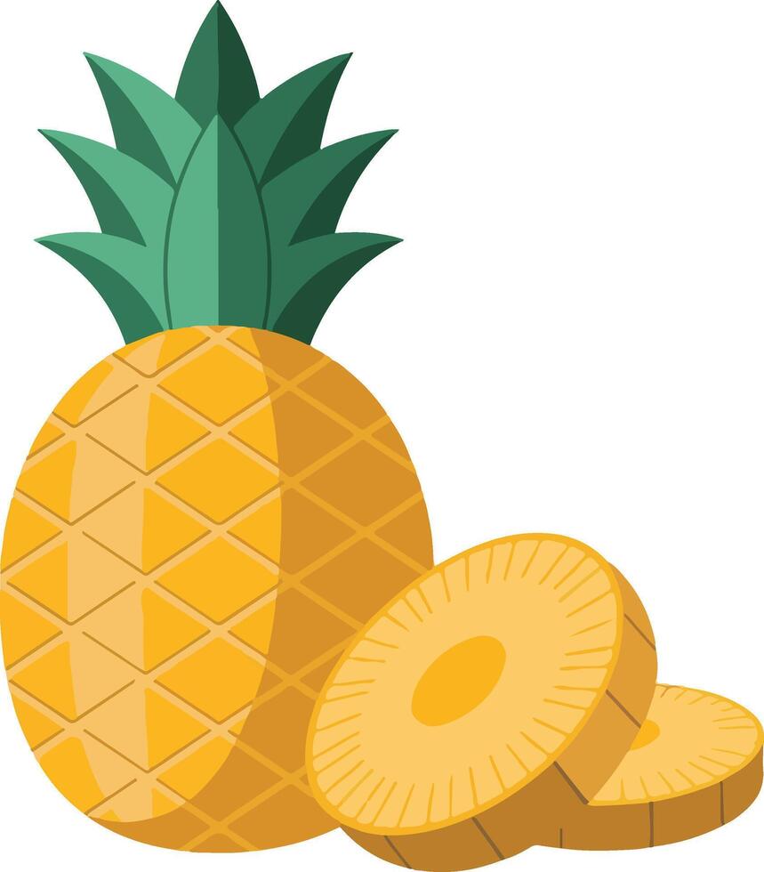 pineapple vitamin c fruit stickers vector