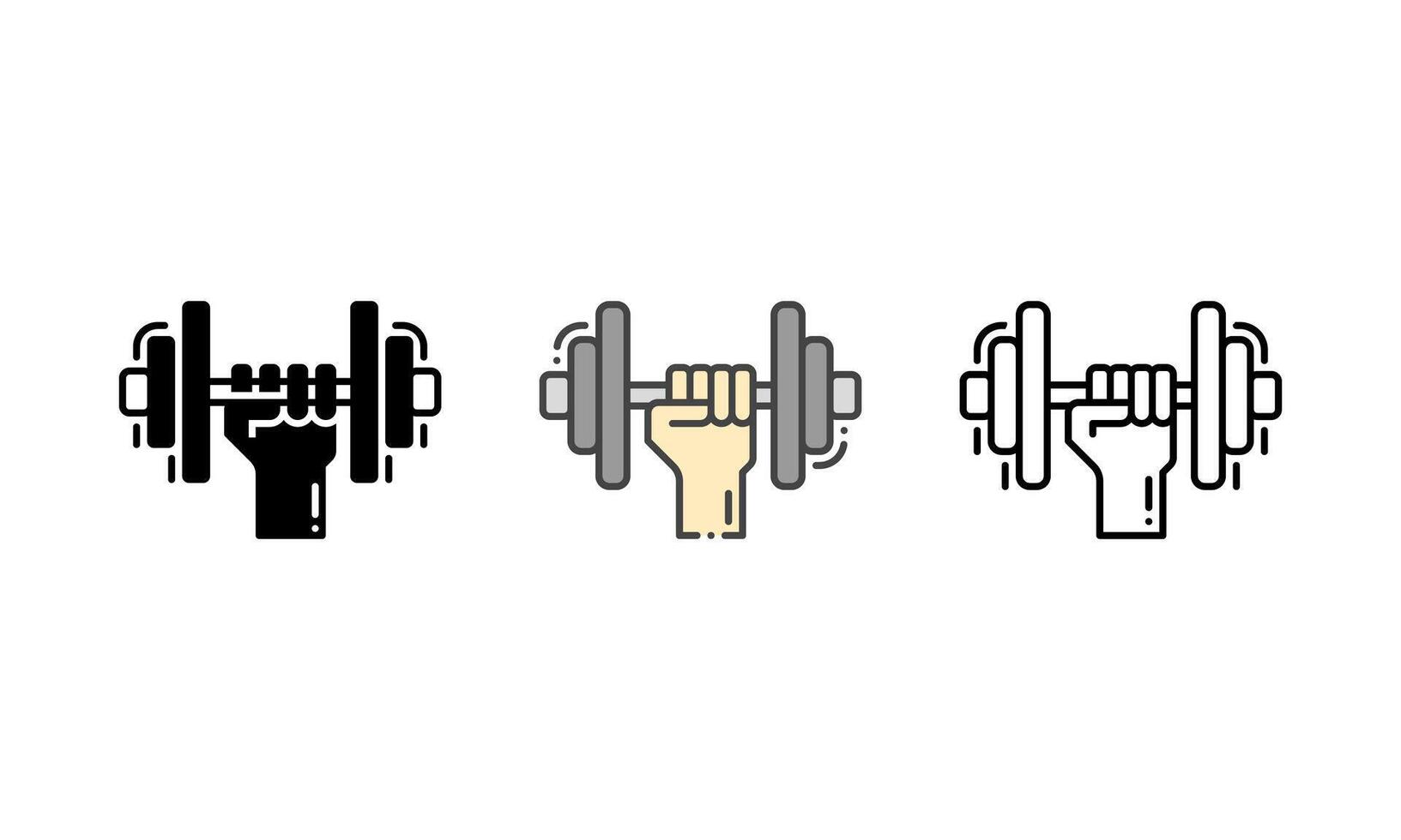 Dumbbell Icon - with Hand Lifting Weight Representing Fitness and Gym Workouts vector