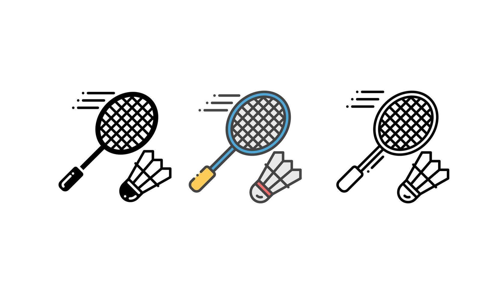 Badminton Icon - with Racket and Shuttlecock Representing Sports and Hobby vector