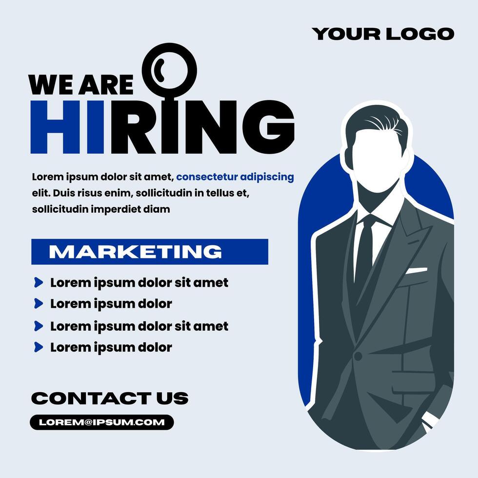Job vacancysocial media post template vector