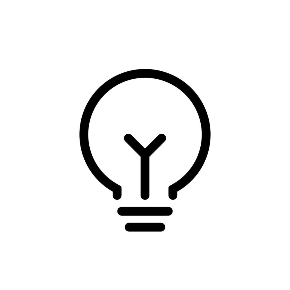 Simple light bulb, lamp outline icon isolated on white background vector