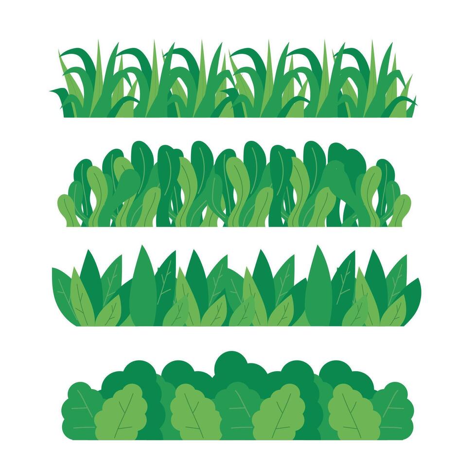 Grass Border Isolated White Background vector