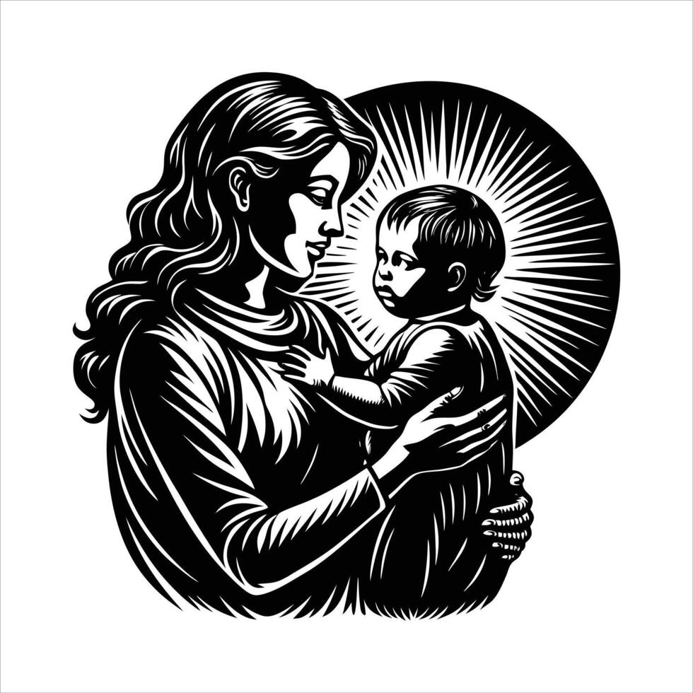 Mother With Baby MaternityVector vector