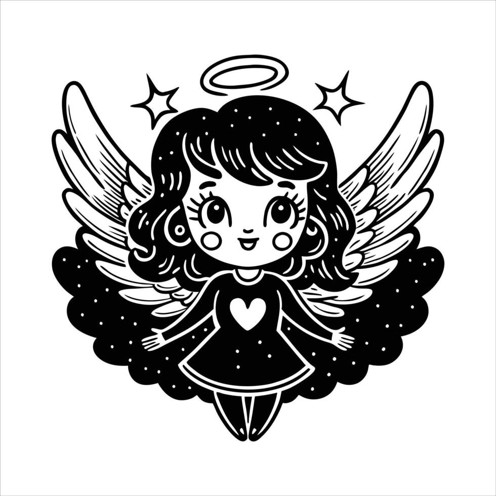 Cute and charming little angel vector