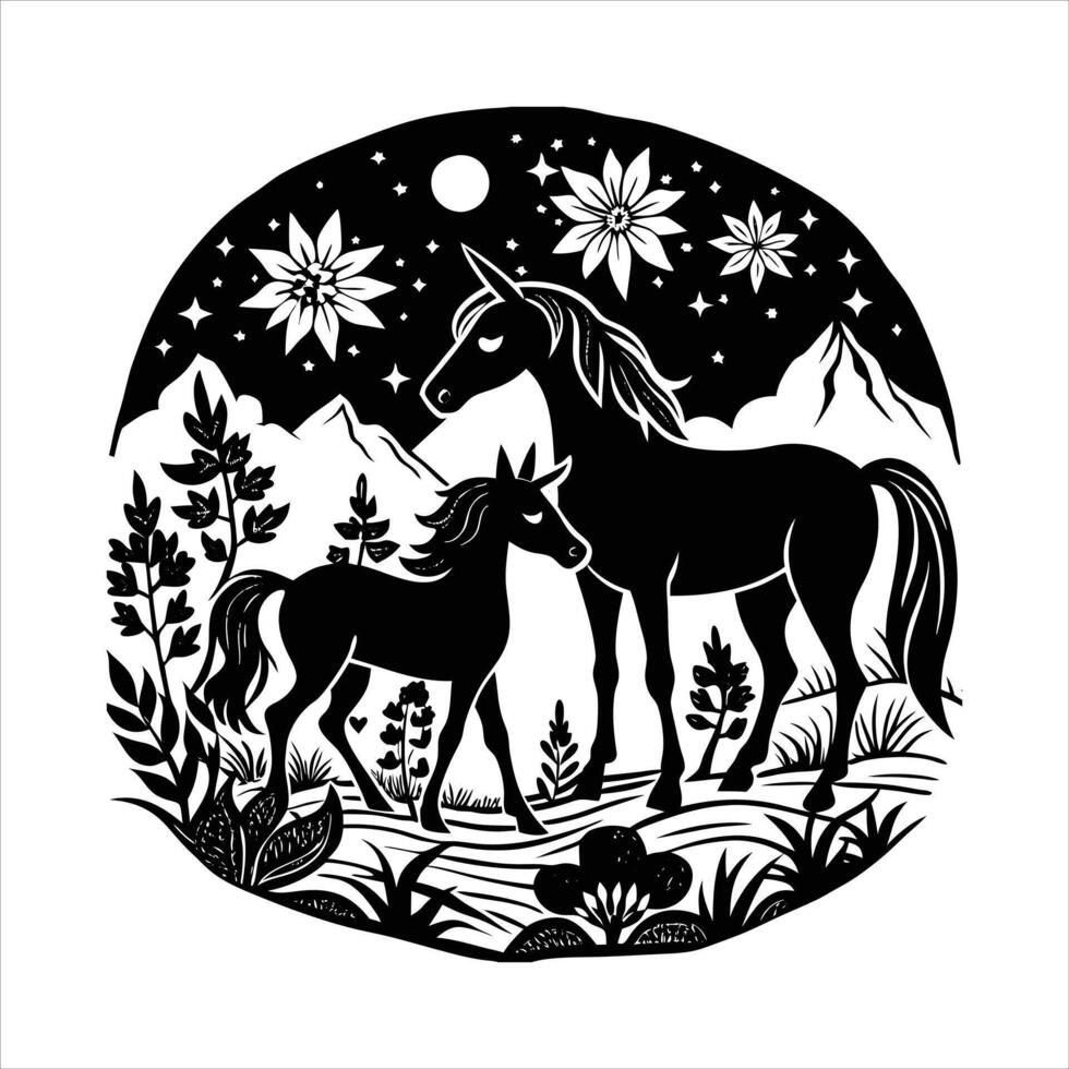 Unicorn Family Mother vector