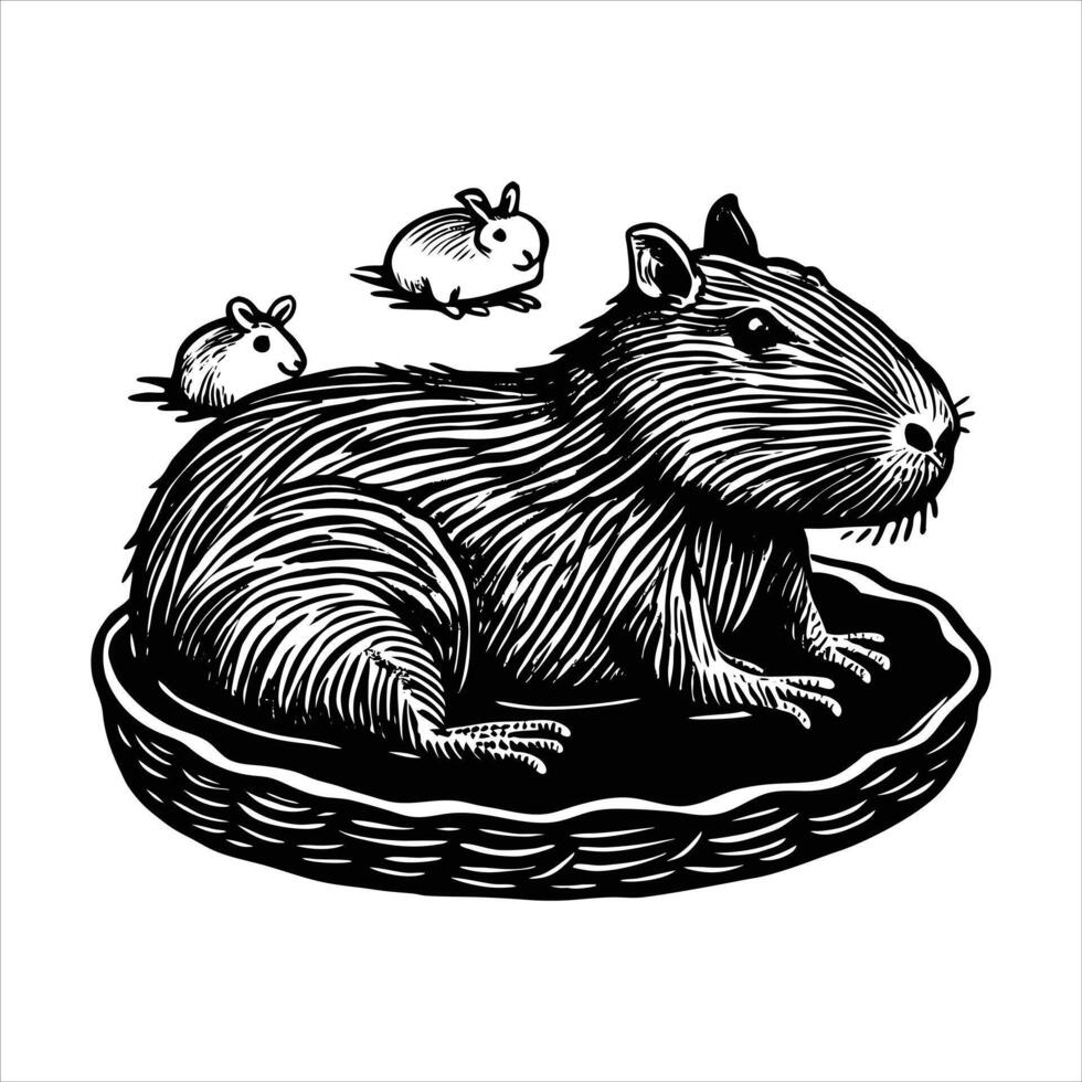Capybara Hot Spring Vectors