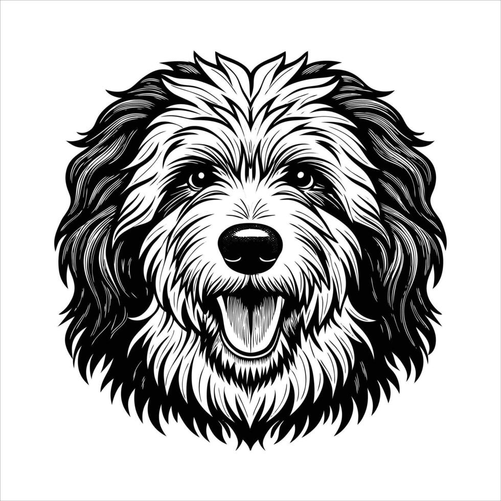 old english sheepdog happy dog vector