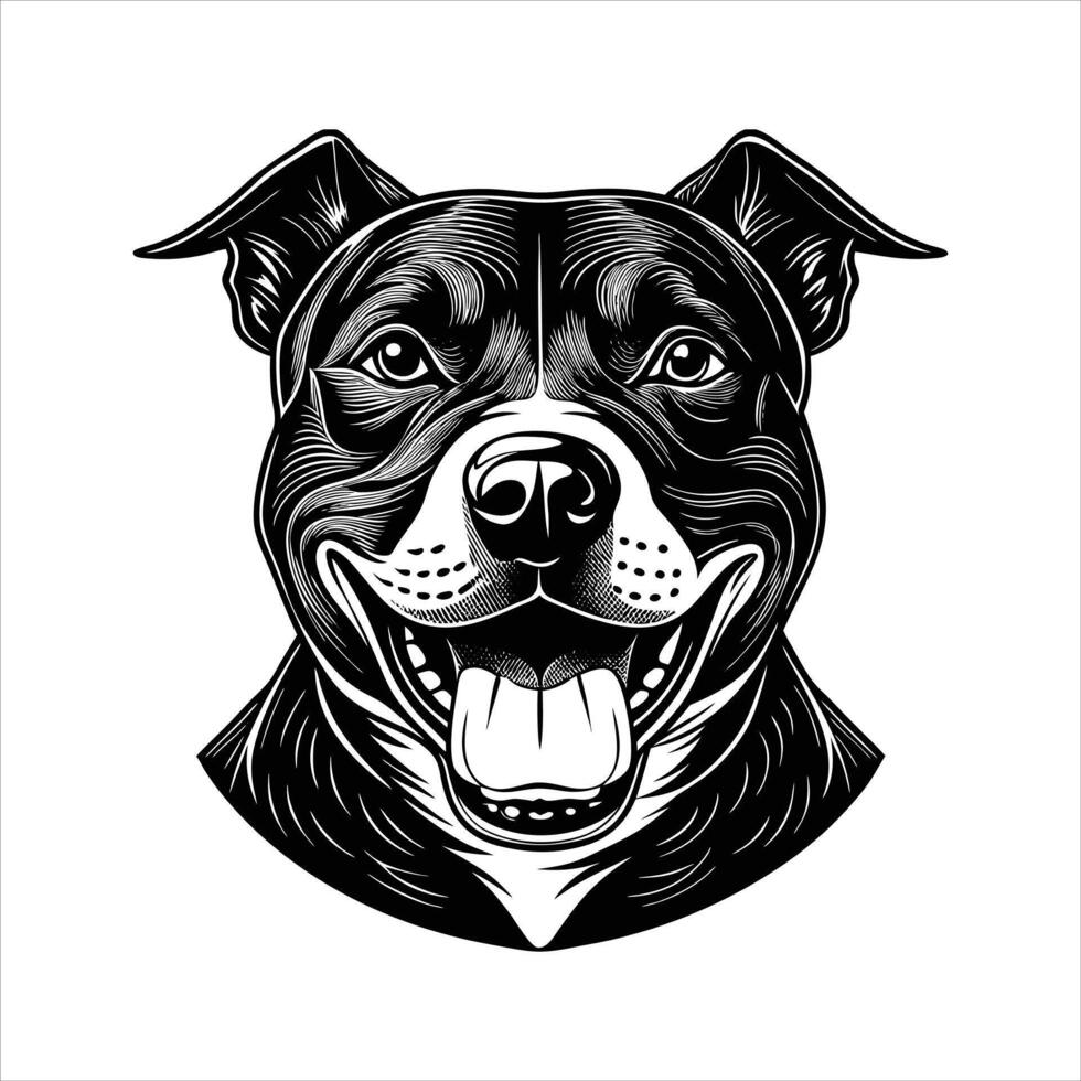 american staffordshire terrier happy dog vector