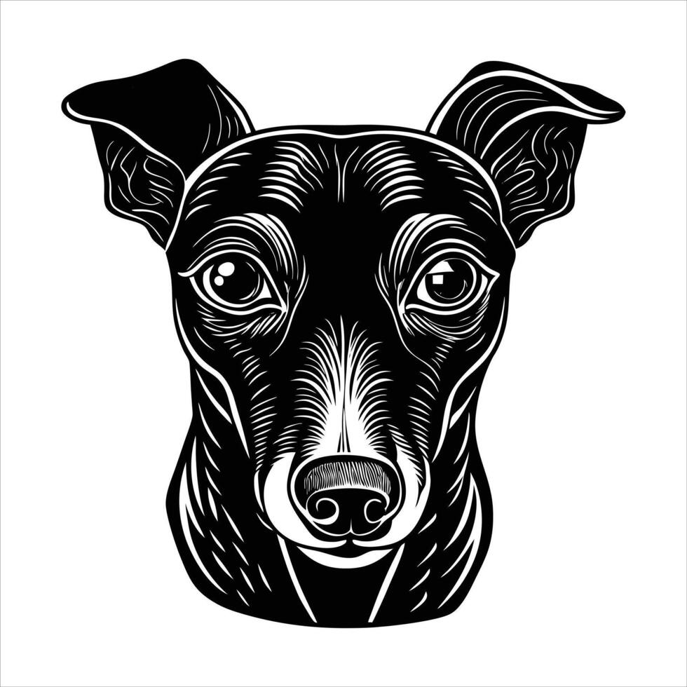 whippet dog silhouette vector