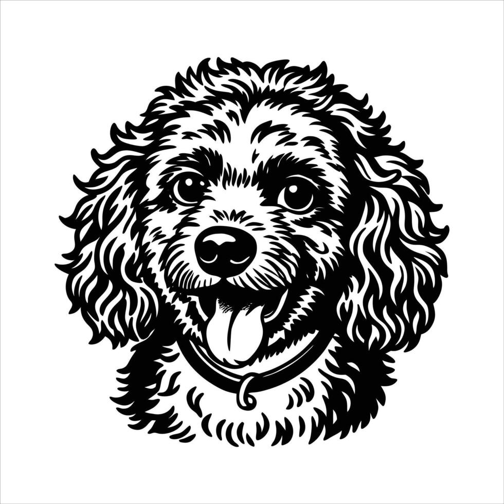 poodle dog happy vector