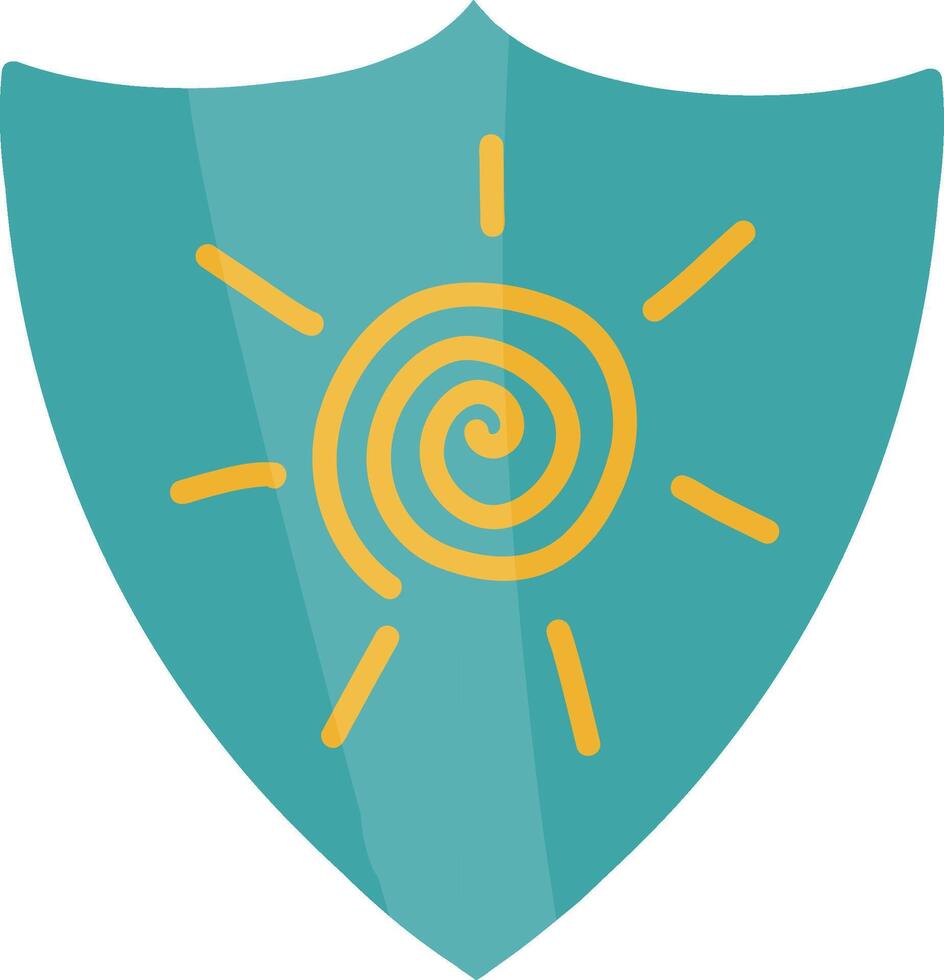 A shield with a sun on it vector