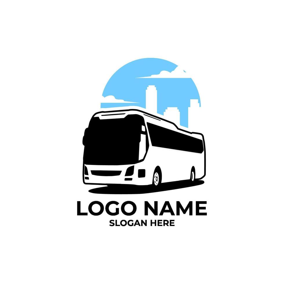 city tour bus logo illustration vector