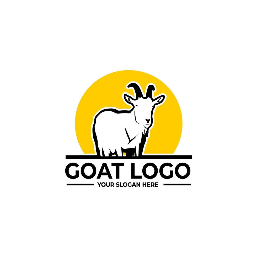 goat silhouette logo template vector