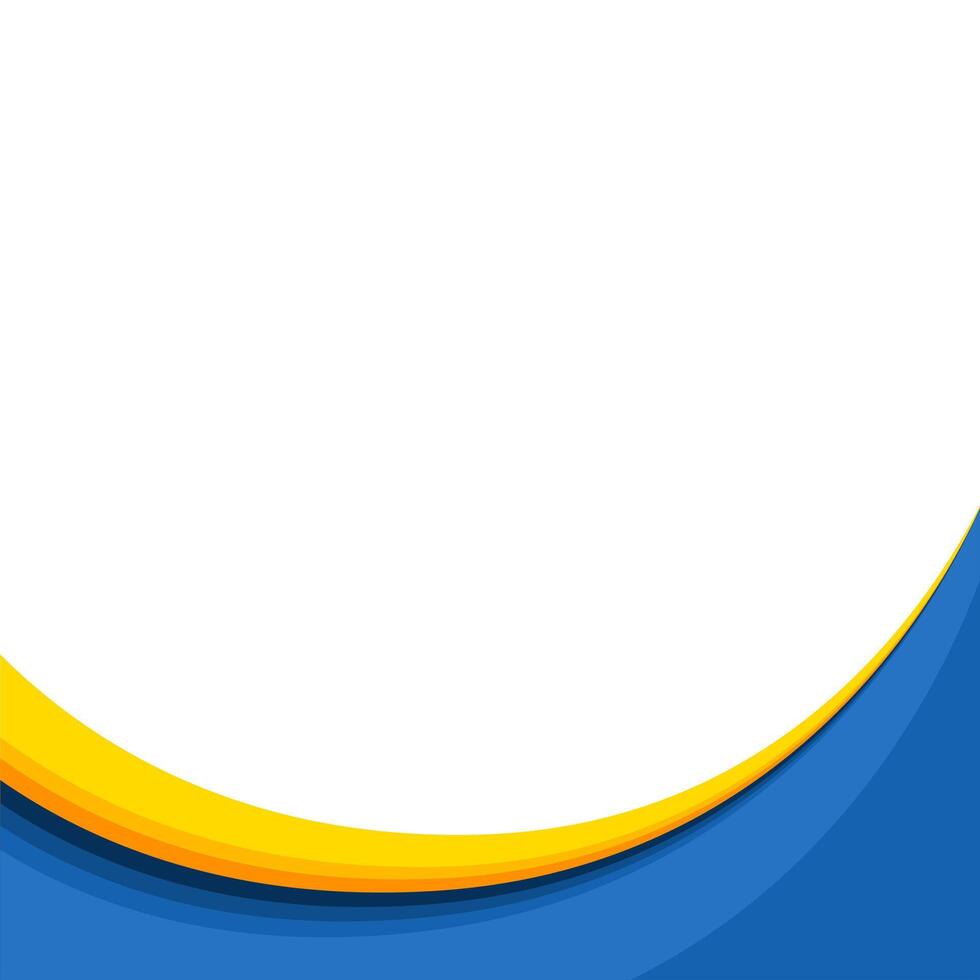 Abstract Blue Wave Background with yellow stripe vector
