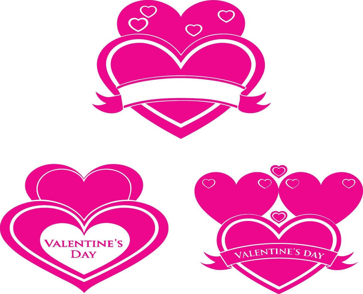 Pink Heart Valentine's Day Silhouette vector