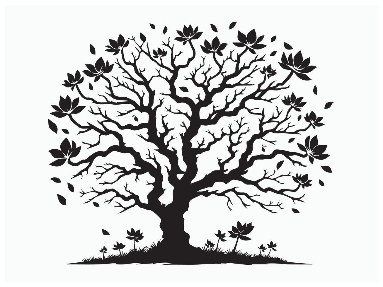 Autumn Tree Silhouette vector