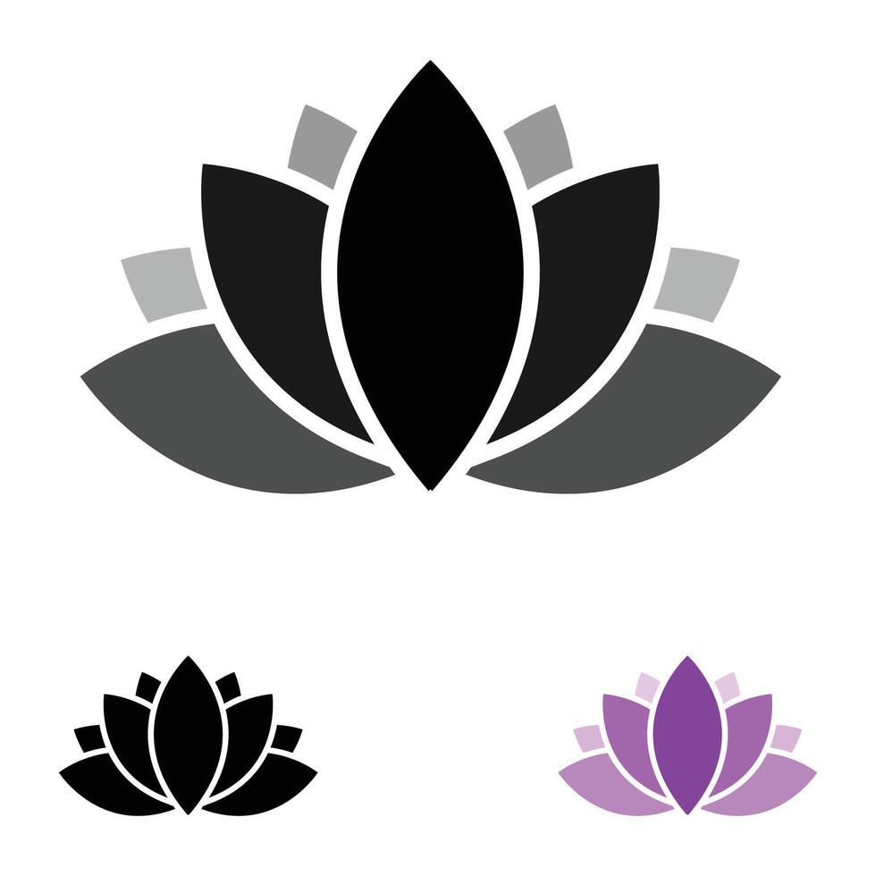 Lotus icons. Harmony and calm lotus minimalistic sign or symbol of relax and wellness vector