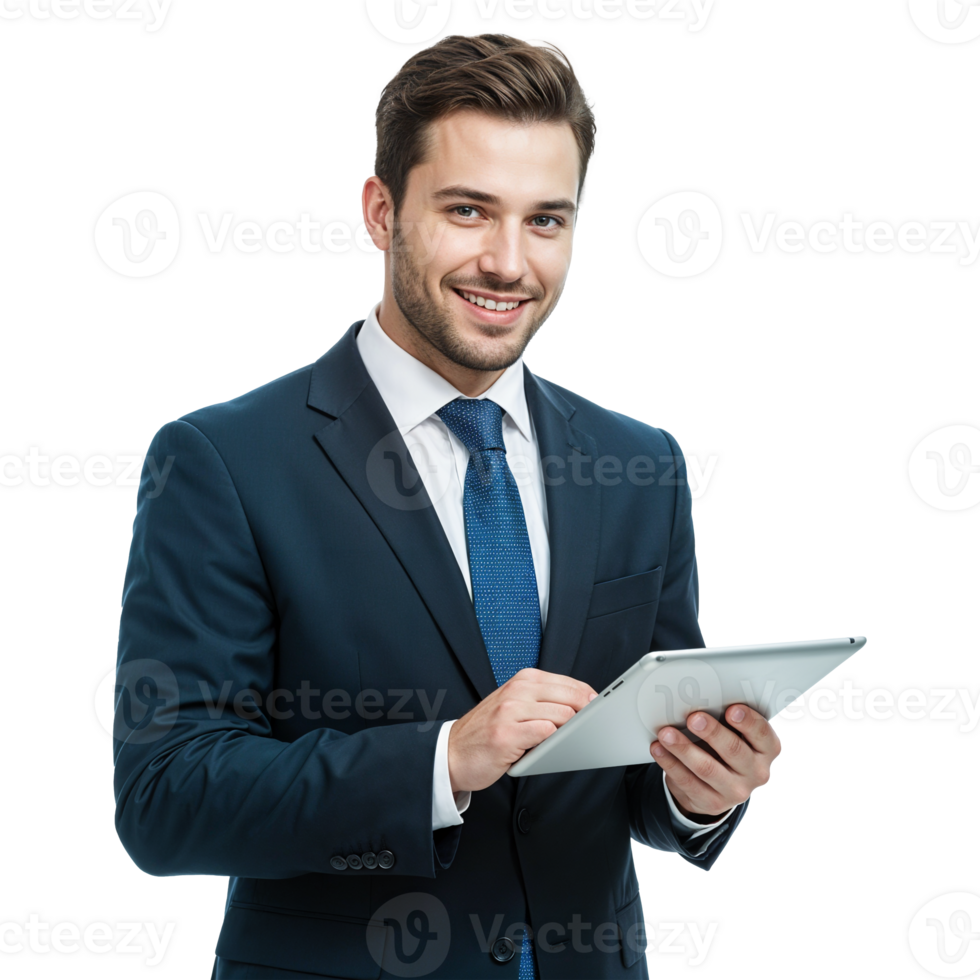 businessman with a tablet computer png