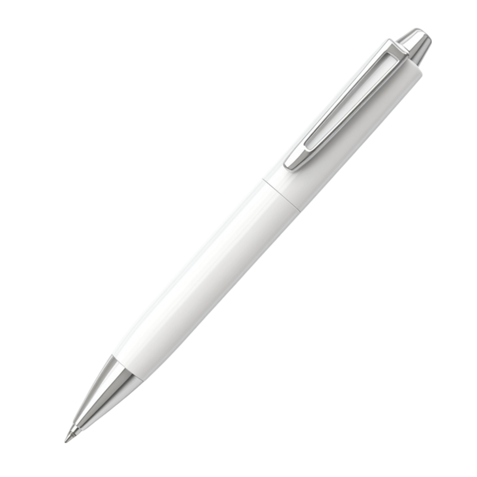 Glossy Silver Pen on Transparent Background png