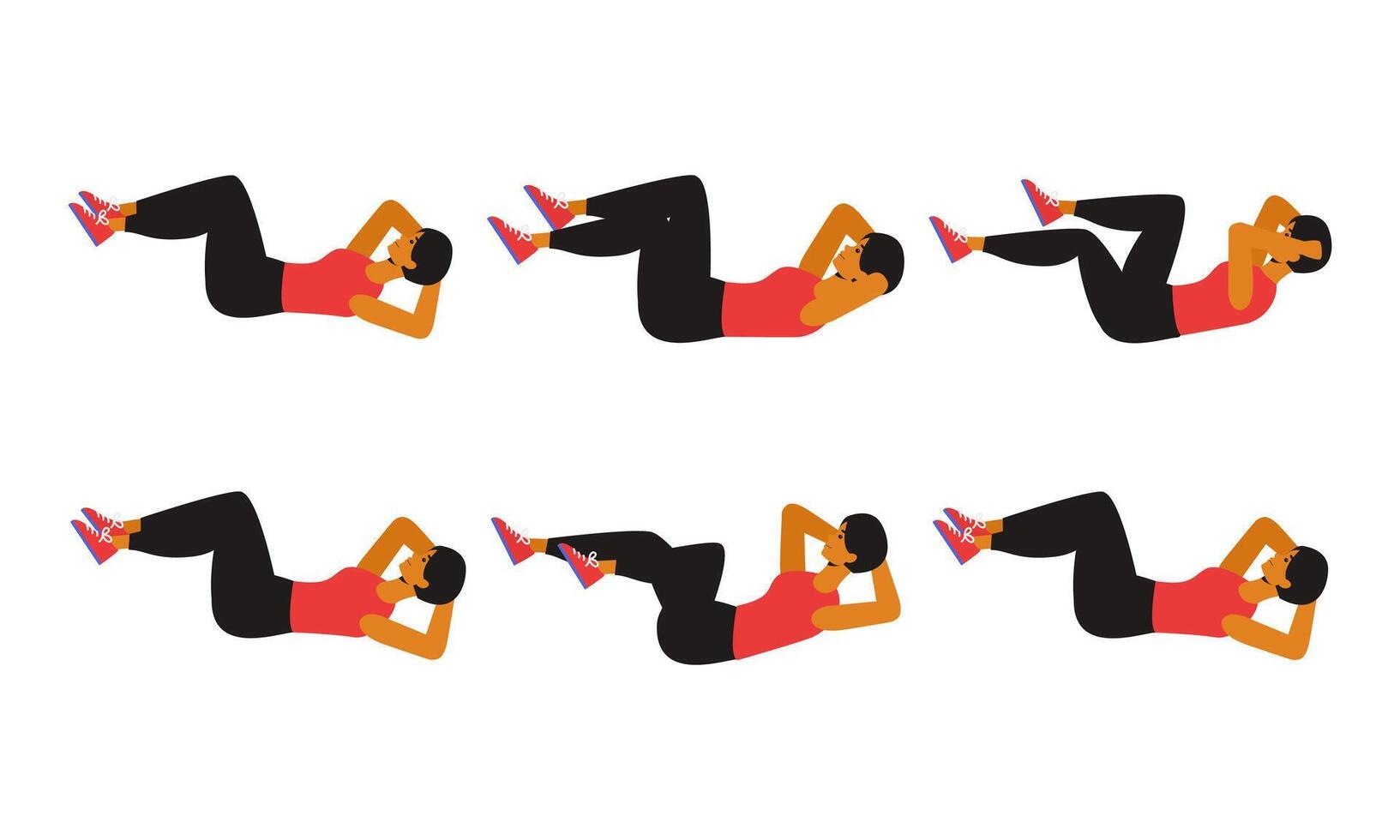 Fitness Workout Bicycle Crunch Exercise vector