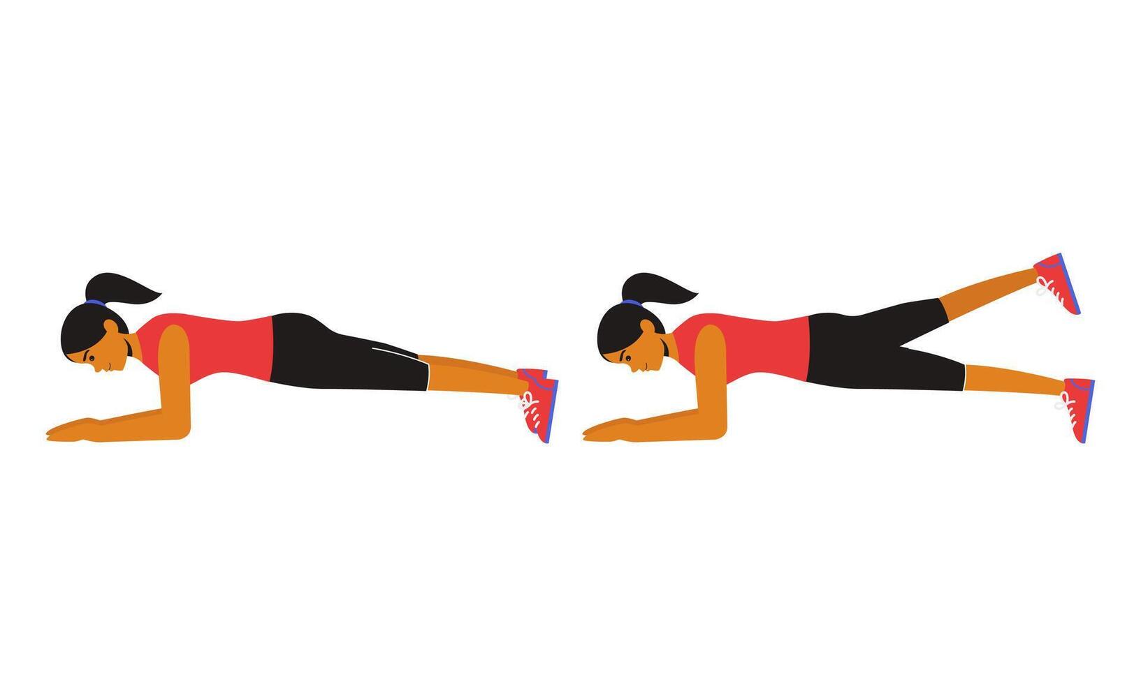 Fitness Workout Leg Pull Low Plank vector
