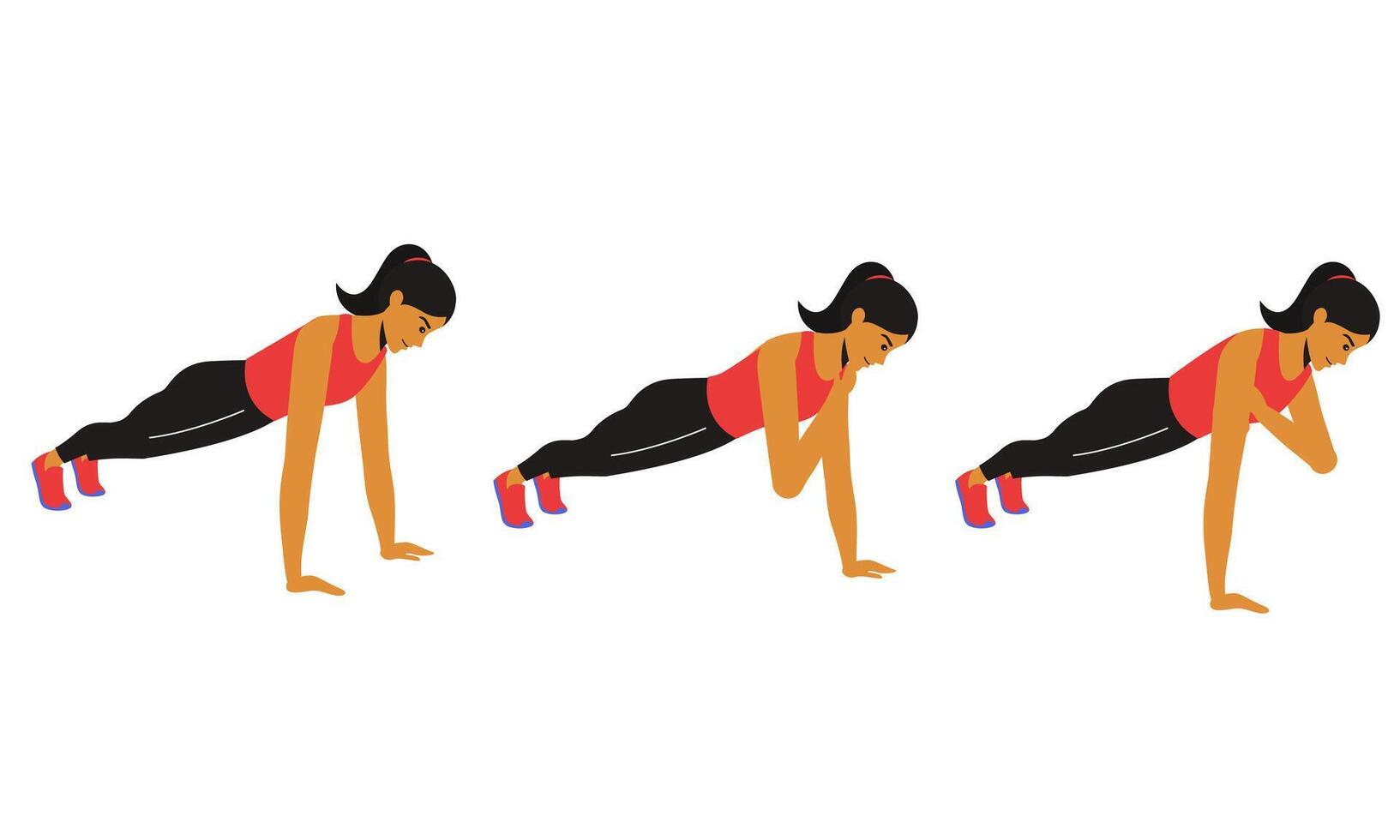 Fitness Workout Plank Shoulder Tap Exercise vector