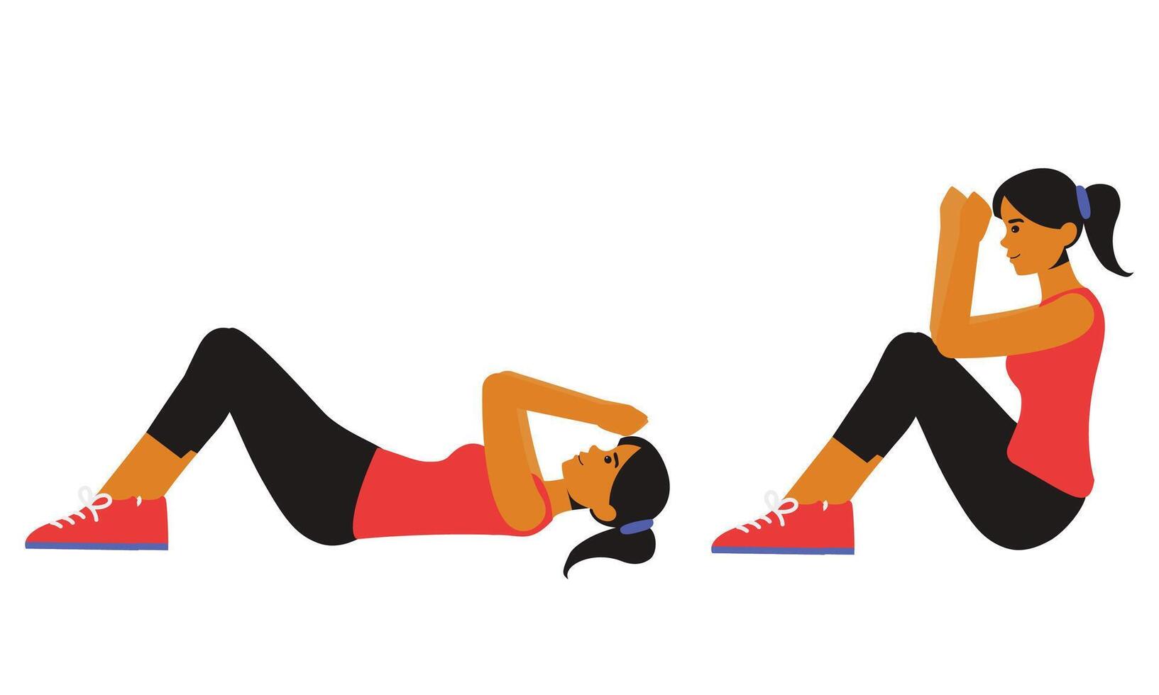 Fitness Workout Sit Up Exercise vector