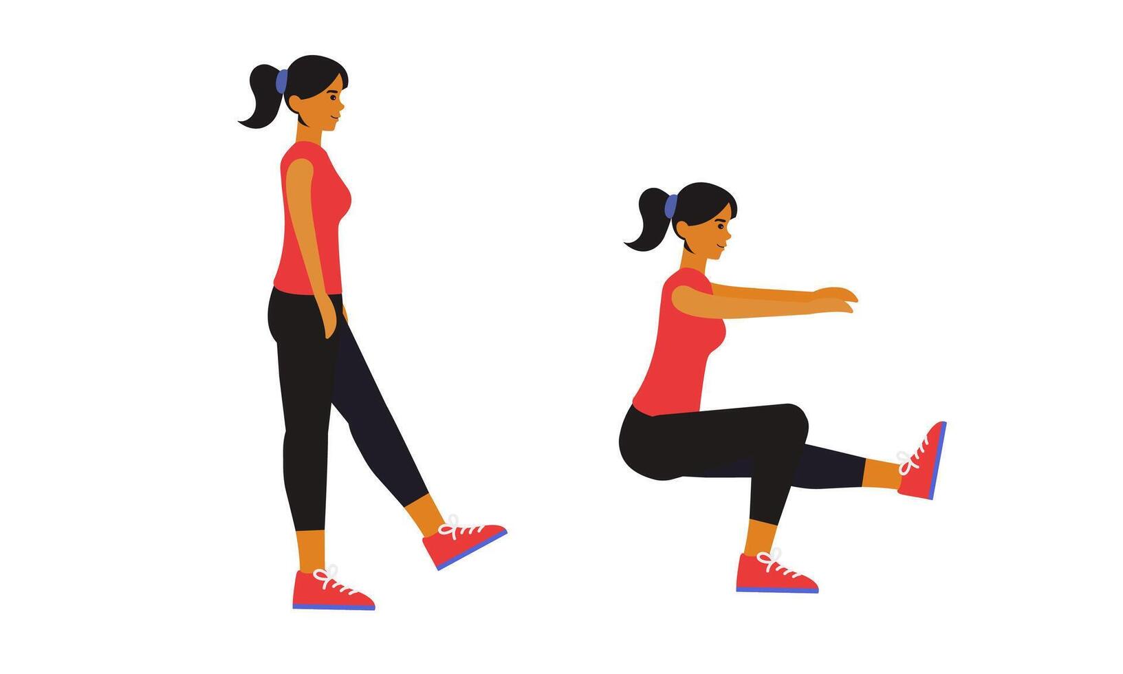 Fitness Workout Pistol Squat Exercise vector