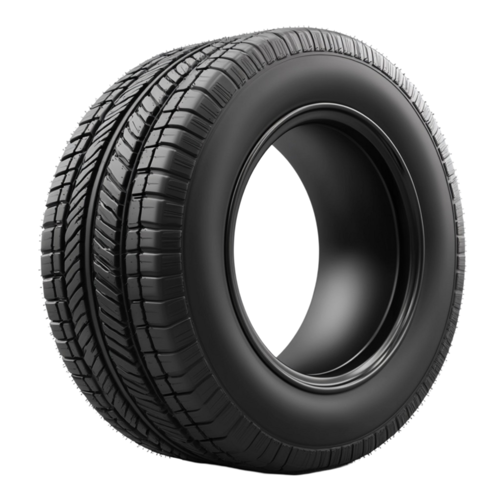 Vintage Rubber Tire with Black Texture on Transparent Background png