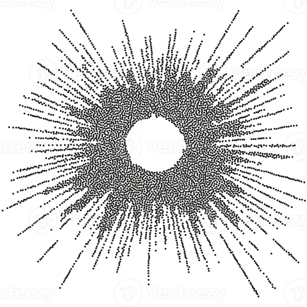 A black and white image of a sunburst png