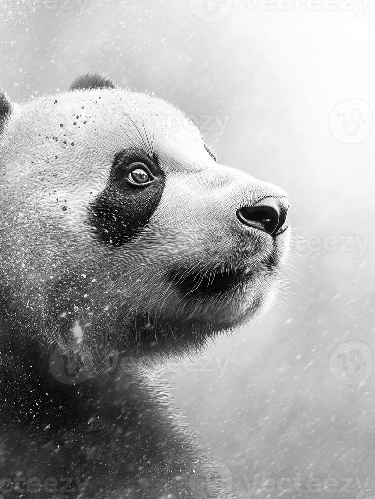 Close-up of a panda against a soft background photo