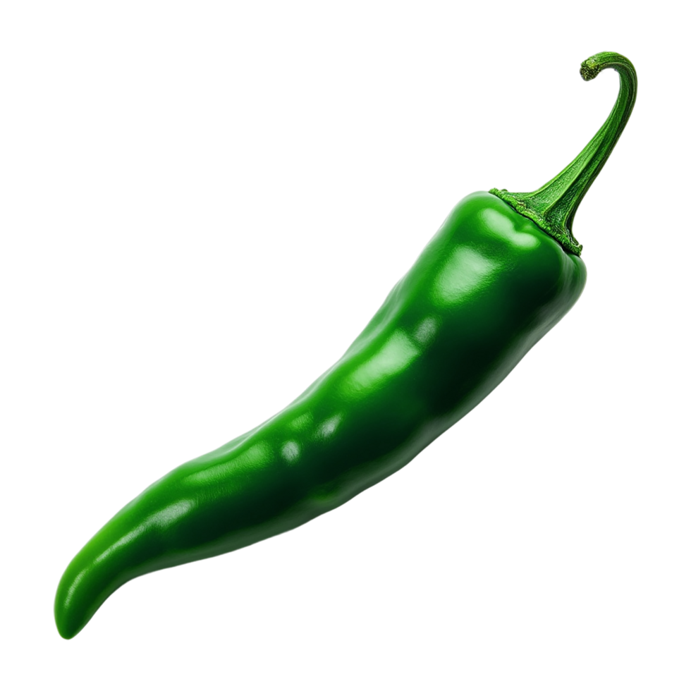 Fresh green chili on transparent background png