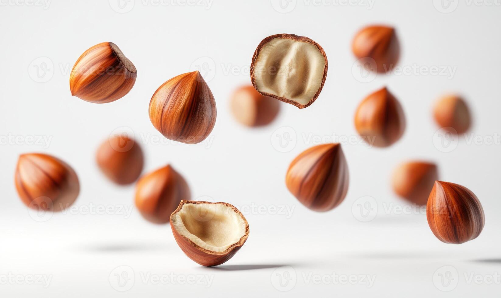 A nut in the air with other nuts photo
