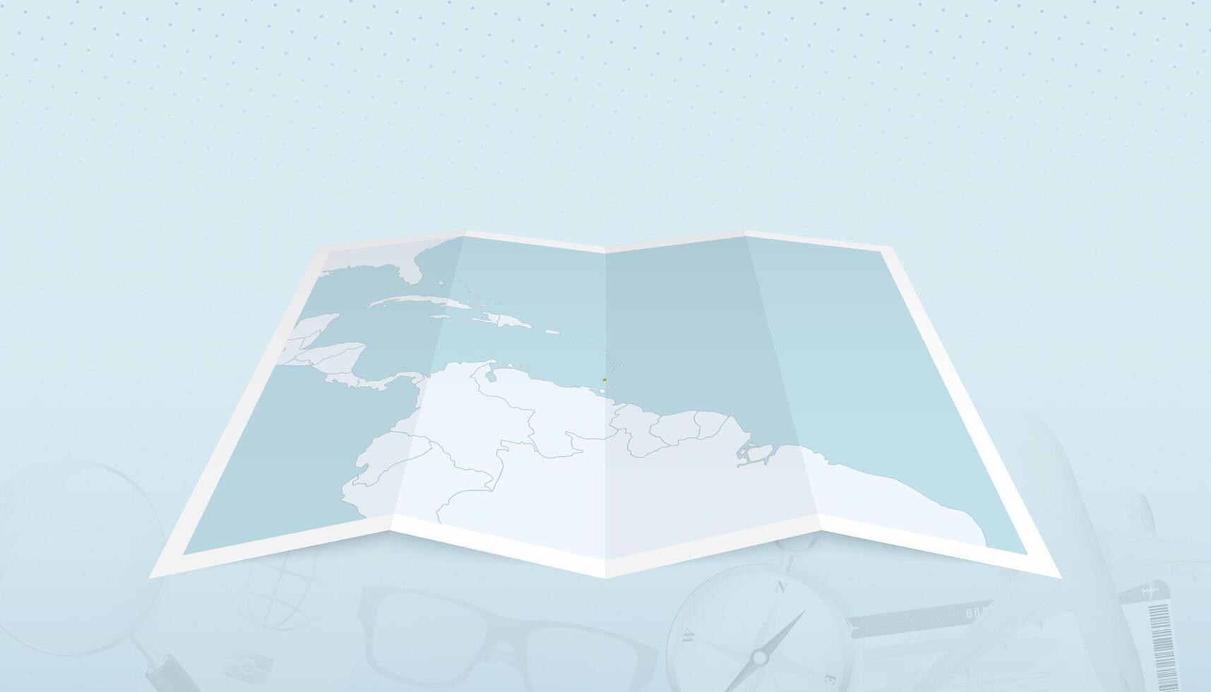 Map of Grenada with the flag of Grenada in the contour of the map on a trip abstract backdrop. vector