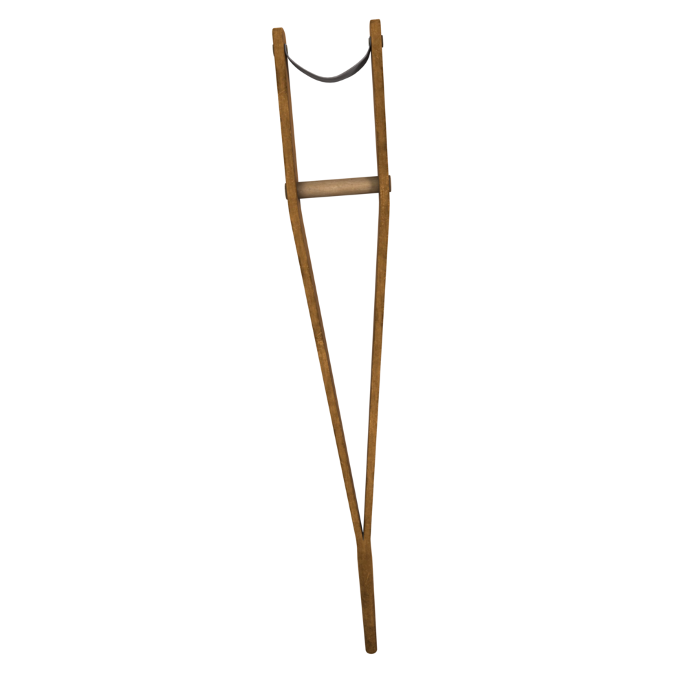Wooden ski pole displayed against a neutral background png