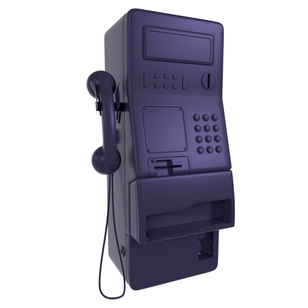 Vintage telephone booth standing alone in an urban area at dusk png