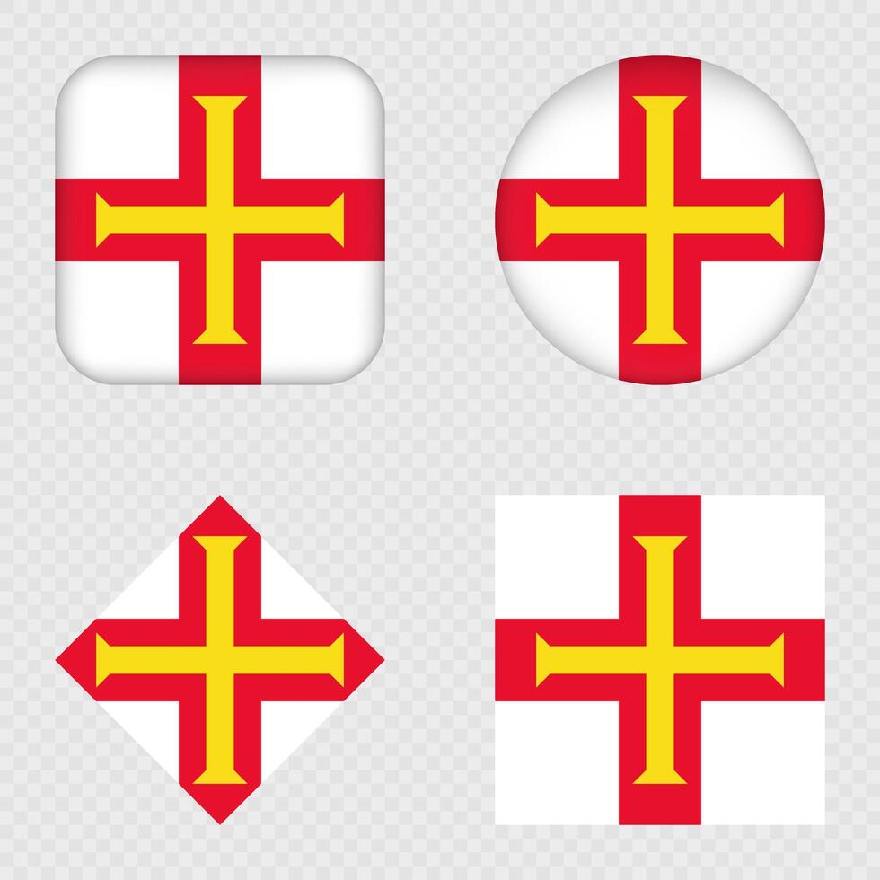 Guernsey Flag Icons Pack. vector